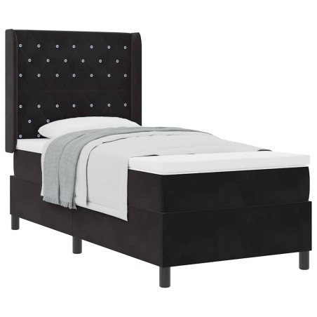 vidaXL Letto a Molle con Materasso Nero 90x190 cm Velluto