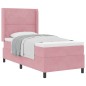 vidaXL Letto Box Spring con Materasso Rosa 90x190 cm Velluto
