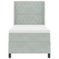 vidaXL Letto Box Spring con Materasso Grigio Chiaro 90x200 cm in Velluto