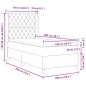 vidaXL Letto Box Spring con Materasso Grigio Chiaro 100x200 cm Velluto