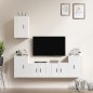 Set di Mobili Porta TV 5 pz Bianco Lucido in Legno Multistrato Set di Mobili Porta TV 5 pz Bianco Lucido in Legno Multistrato