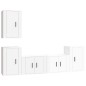 Set di Mobili Porta TV 5 pz Bianco Lucido in Legno Multistrato Set di Mobili Porta TV 5 pz Bianco Lucido in Legno Multistrato