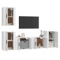 Set di Mobili Porta TV 5 pz Bianco Lucido in Legno Multistrato Set di Mobili Porta TV 5 pz Bianco Lucido in Legno Multistrato