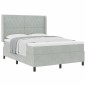 vidaXL Letto Box Spring con Materasso Grigio Chiaro 140x200 cm Velluto vidaXL Letto Box Spring con Materasso Grigio Chiaro 140x200 cm Velluto