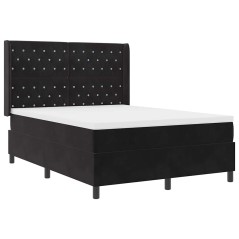 Letto a Molle con Materasso vidaXL Nero 140x200 cm Velluto