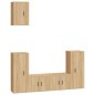 Set di Mobili Porta TV 5 pz Rovere Sonoma in Legno Multistrato Set di Mobili Porta TV 5 pz Rovere Sonoma in Legno Multistrato
