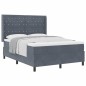 Letto a MollevidaXL con Materasso Grigio Scuro 160x200 cm in Velluto Letto a MollevidaXL con Materasso Grigio Scuro 160x200 cm in Velluto