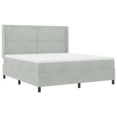 vidaXL Letto a Box con Materasso Grigio Chiaro 180x200 cm Velluto