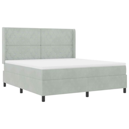 vidaXL Letto a Box con Materasso Grigio Chiaro 180x200 cm Velluto
