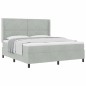 vidaXL Letto a Box con Materasso Grigio Chiaro 180x200 cm Velluto vidaXL Letto a Box con Materasso Grigio Chiaro 180x200 cm Velluto