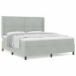 vidaXL Letto a Box con Materasso Grigio Chiaro 180x200 cm Velluto vidaXL Letto a Box con Materasso Grigio Chiaro 180x200 cm Velluto