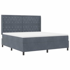 vidaXL Letto Box Spring con Materasso Grigio Scuro 180x200 cm in Velluto