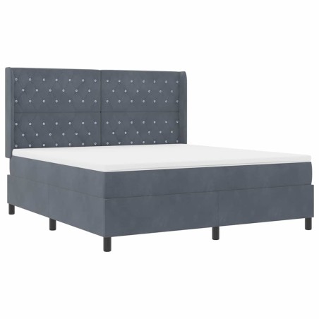 vidaXL Letto Box Spring con Materasso Grigio Scuro 180x200 cm in Velluto