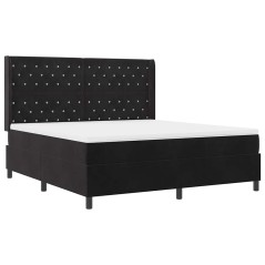 vidaXL Letto a Molle con Materasso Nero 180x200 cm Velluto