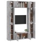 Set Mobili Porta TV 8pz Grigio Cemento in Legno Multistrato