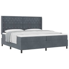 vidaXL Letto a Molle con Materasso Grigio Scuro 200x200 cm in Velluto