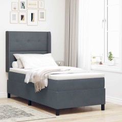 vidaXL Letto con Materasso Dark Grey 80x200 cm Velluto