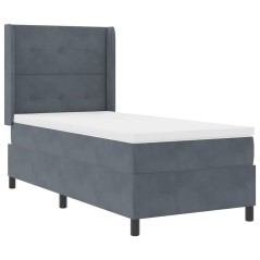 vidaXL Letto con Materasso Dark Grey 80x200 cm Velluto