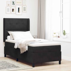 vidaXL Letto Box Spring con Materasso Nero 80x200 cm in Velluto
