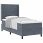 vidaXL Letto Box Spring con Materasso Grigio Scuro 90x190 cm Velluto vidaXL Letto Box Spring con Materasso Grigio Scuro 90x190 cm Velluto