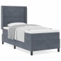 vidaXL Letto Box Spring con Materasso Grigio Scuro 90x190 cm Velluto vidaXL Letto Box Spring con Materasso Grigio Scuro 90x190 cm Velluto