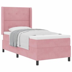Letto Box Spring vidaXL con Materasso Rosa 90x190 cm in Velluto