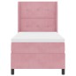 Letto Box Spring vidaXL con Materasso Rosa 90x190 cm in Velluto