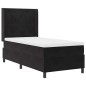 vidaXL Letto a molla con materasso Nero 100x200 cm Velluto vidaXL Letto a molla con materasso Nero 100x200 cm Velluto