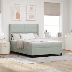 vidaXL Letto Box Spring con Materasso Grigio Chiaro 160x200 cm Velluto