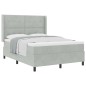 vidaXL Letto Box Spring con Materasso Grigio Chiaro 160x200 cm Velluto vidaXL Letto Box Spring con Materasso Grigio Chiaro 160x200 cm Velluto