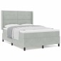 vidaXL Letto Box Spring con Materasso Grigio Chiaro 160x200 cm Velluto vidaXL Letto Box Spring con Materasso Grigio Chiaro 160x200 cm Velluto