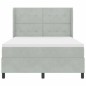 vidaXL Letto Box Spring con Materasso Grigio Chiaro 160x200 cm Velluto vidaXL Letto Box Spring con Materasso Grigio Chiaro 160x200 cm Velluto