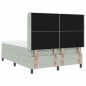 vidaXL Letto Box Spring con Materasso Grigio Chiaro 160x200 cm Velluto vidaXL Letto Box Spring con Materasso Grigio Chiaro 160x200 cm Velluto