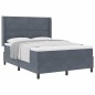 vidaXL Letto Box Spring con Materasso Grigio Scuro 160x200 cm Velluto vidaXL Letto Box Spring con Materasso Grigio Scuro 160x200 cm Velluto