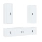 Set di Mobili Porta TV 5 pz Bianco in Legno Multistrato Set di Mobili Porta TV 5 pz Bianco in Legno Multistrato