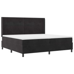 vidaXL Letto Box Spring con Materasso Nero 200x200 cm Velluto