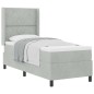 vidaXL Letto con box spring e materasso grigio chiaro 80x200 cm in velluto