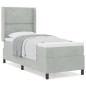 vidaXL Letto con box spring e materasso grigio chiaro 80x200 cm in velluto