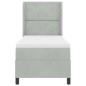 vidaXL Letto con box spring e materasso grigio chiaro 80x200 cm in velluto