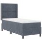 vidaXL Letto con Box Spring e Materasso Grigio Scuro 80x200 cm in Velluto