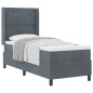 vidaXL Letto con Box Spring e Materasso Grigio Scuro 80x200 cm in Velluto