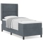 vidaXL Letto con Box Spring e Materasso Grigio Scuro 80x200 cm in Velluto