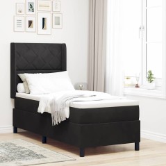 Letto a Molla con Materasso vidaXL Nero 80x200 cm Velluto