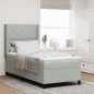 vidaXL Letto a contenitore con materasso Grigio chiaro 90x190 cm Velluto vidaXL Letto a contenitore con materasso Grigio chiaro 90x190 cm Velluto