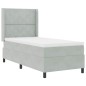 vidaXL Letto a contenitore con materasso Grigio chiaro 90x190 cm Velluto vidaXL Letto a contenitore con materasso Grigio chiaro 90x190 cm Velluto