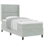 vidaXL Letto a contenitore con materasso Grigio chiaro 90x190 cm Velluto vidaXL Letto a contenitore con materasso Grigio chiaro 90x190 cm Velluto