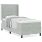 vidaXL Letto a contenitore con materasso Grigio chiaro 90x190 cm Velluto vidaXL Letto a contenitore con materasso Grigio chiaro 90x190 cm Velluto