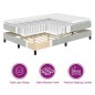 vidaXL Letto a contenitore con materasso Grigio chiaro 90x190 cm Velluto vidaXL Letto a contenitore con materasso Grigio chiaro 90x190 cm Velluto