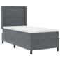 vidaXL Letto Box Spring con Materasso Grigio Scuro 90x190 cm in Velluto vidaXL Letto Box Spring con Materasso Grigio Scuro 90x190 cm in Velluto
