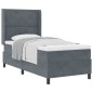 vidaXL Letto Box Spring con Materasso Grigio Scuro 90x190 cm in Velluto vidaXL Letto Box Spring con Materasso Grigio Scuro 90x190 cm in Velluto